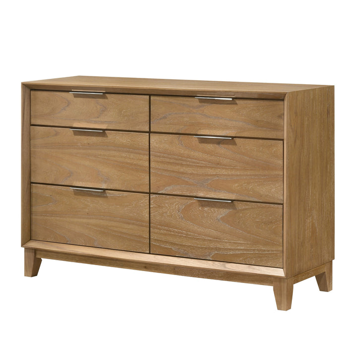 6 Drawer Storage Dresser, Bedroom Furniture - Natural Wood