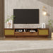 TV Stand With 2 Drawers And Open Shelving - Walnut Hearth and Haven