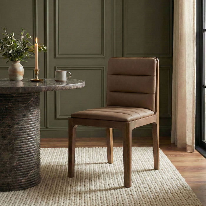 Ellis - Vegan Leather Upholstered Dining Chair (Set of 2) - Brown Base Meridian Furniture