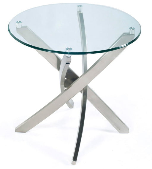 Zila - Round End Table Top - Brushed Nickel Magnussen Furniture