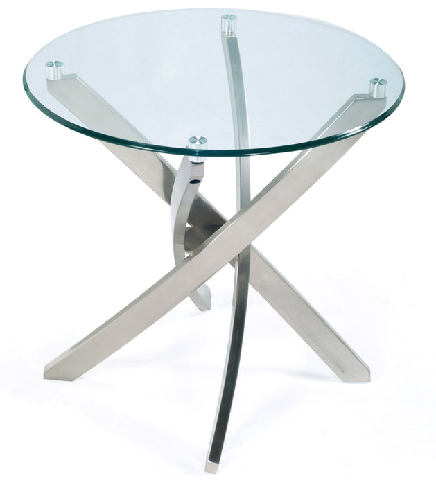 Zila - Round End Table Top - Brushed Nickel Magnussen Furniture