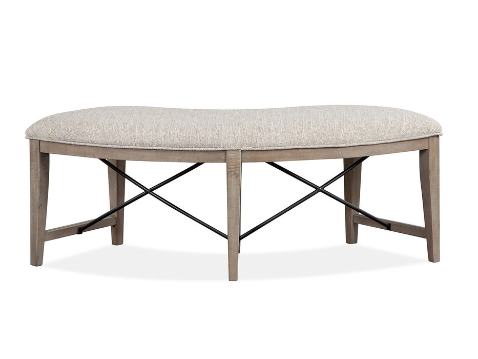 Paxton Place - Curved Bench With Upholstered Seat - Dovetail Gray Magnussen Furniture