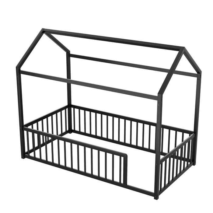 Montessori Floor Bed Frame With House Shape Hearth and Haven