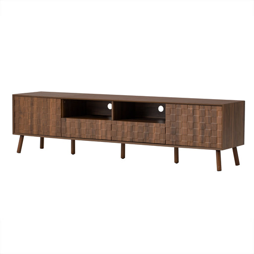 TV Stand With Drawers And Cable Management - Walnut Hearth and Haven