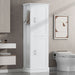 Tall Freestanding Bathroom Storage Cabinet With Adjustable Shelves And Side Hooks Hearth and Haven