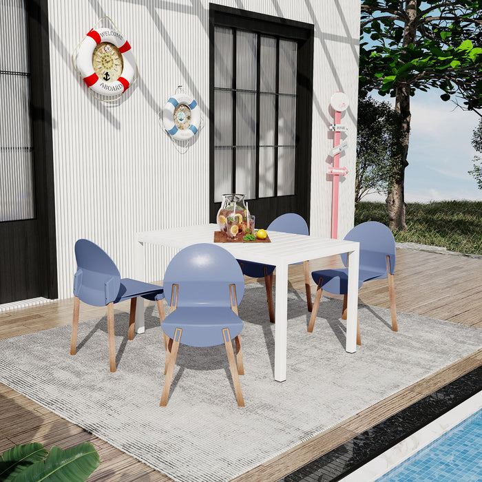 4 Piece Set Of Single Chairs With Long Table Home Essentials