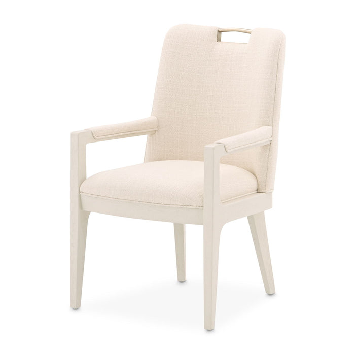 Portrait - Dining Arm Chair (Set of 2)  - Alabaster White Michael Amini