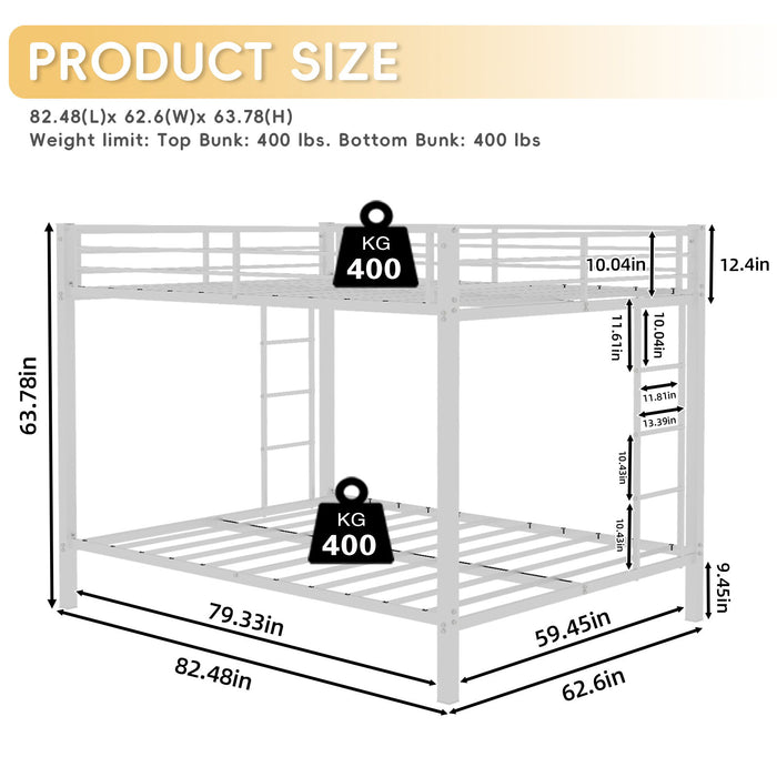 Bunk Bed For Kids, Convertible Frame With Ladders & Guardrail Home Essentials