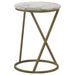 Balboa - Round Accent Side Table With Sculptural Base - White Furniture Max