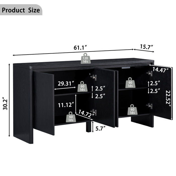 Sideboard Buffet Cabinet With Adjustable Shelves Home Essentials