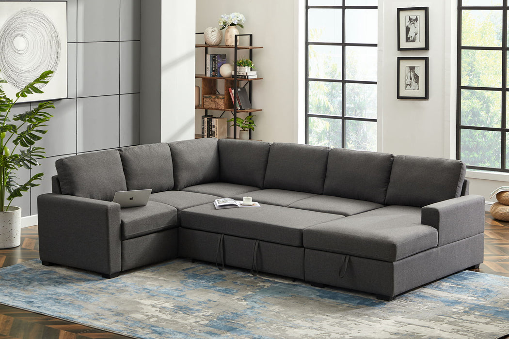 Ketterman - 4 Piece Upholstered Sectional - Dark Gray Urban Retreats