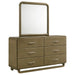 Bernardo - 6 Drawer Dresser And Mirror With Rounded Corners - Nutmeg Brown Furniture Max