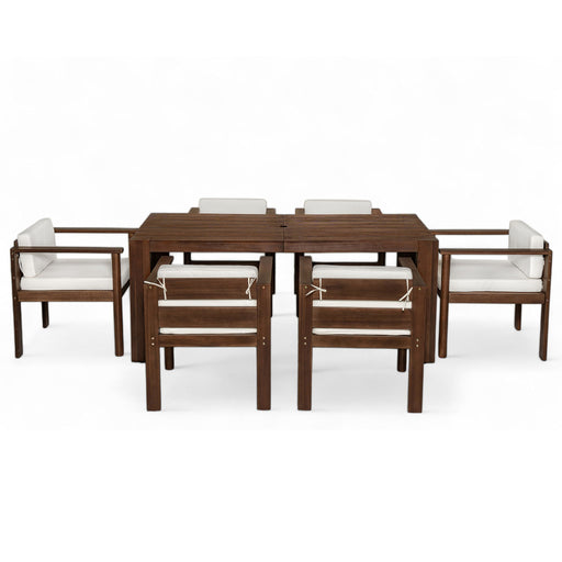 Rustic Patio Dining Set For 6 With Removable Cushions Hearth and Haven