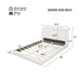 Queen Size Upholstered Platform Bed With Tufted Headboard - White Noble House