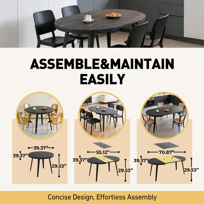 Extendable Dining Table - Black Home Essentials