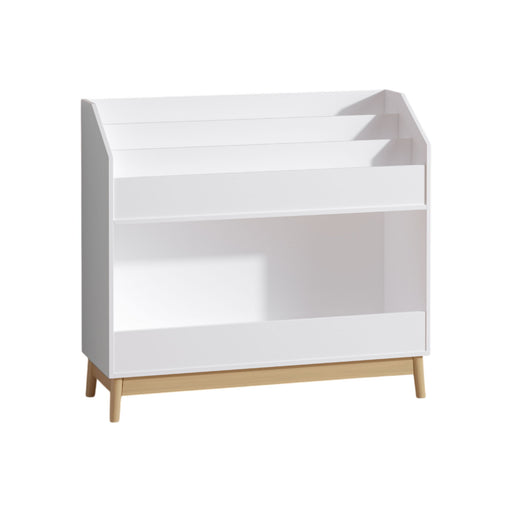 Bookcase Organizer With Storage, 3 Tier Toddler Book Display Shelf For Playroom - White Home Essentials