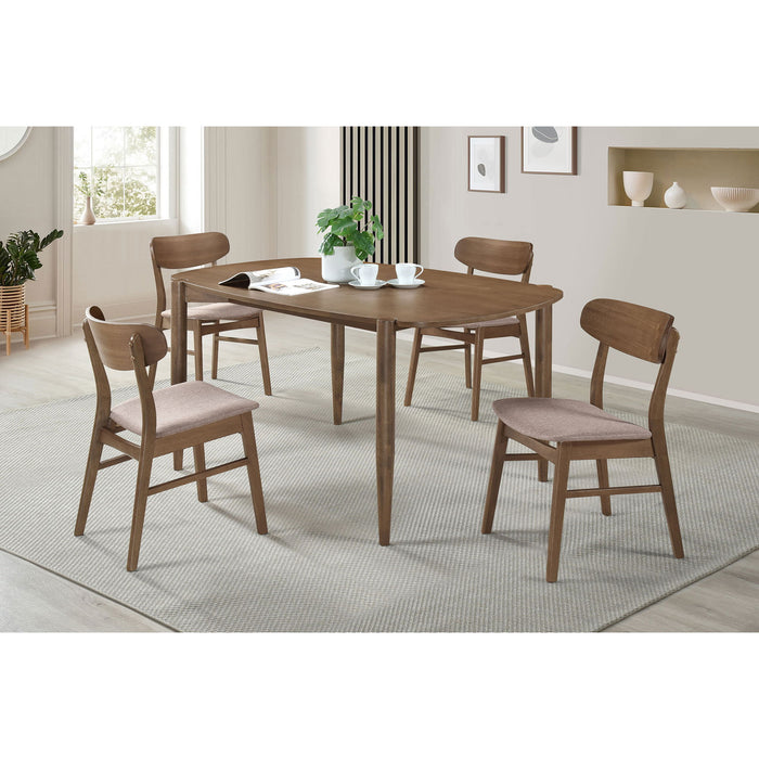 Whisten - Dining Set With Rounded Tabletop And Upholstered Chairs Furniture Max