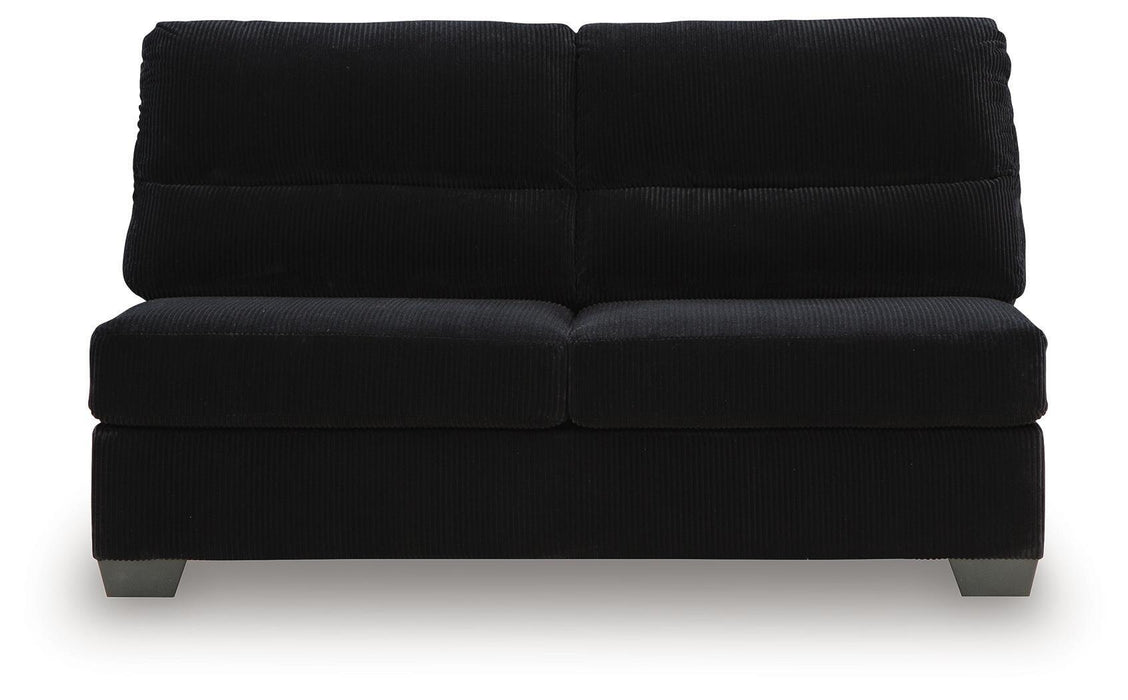 SimpleJoy - Armless Loveseat - Onyx Signature Design by Ashley®