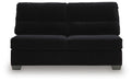 SimpleJoy - Armless Loveseat - Onyx Signature Design by Ashley®