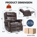 Manual Recliner Chair  With Heavy Duty Motion Mechanism, 8 Vibrating Nodes And 3 Massage Modes For Living Room Home Essentials