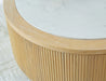 Camdill - Round Cocktail Table - Light Brown / White Signature Design by Ashley®