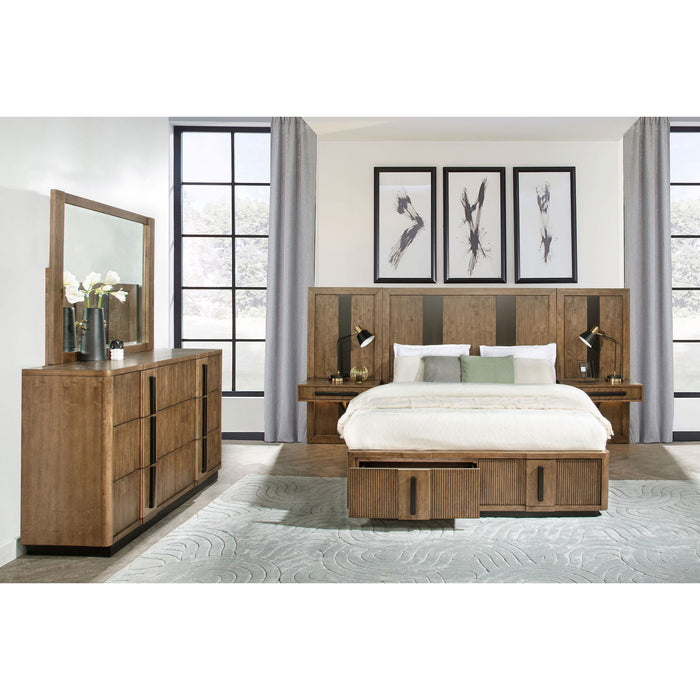 Moraga - 5 Piece Queen Bedroom Set With Fluted Panel Design - Ash Brown Furniture Max