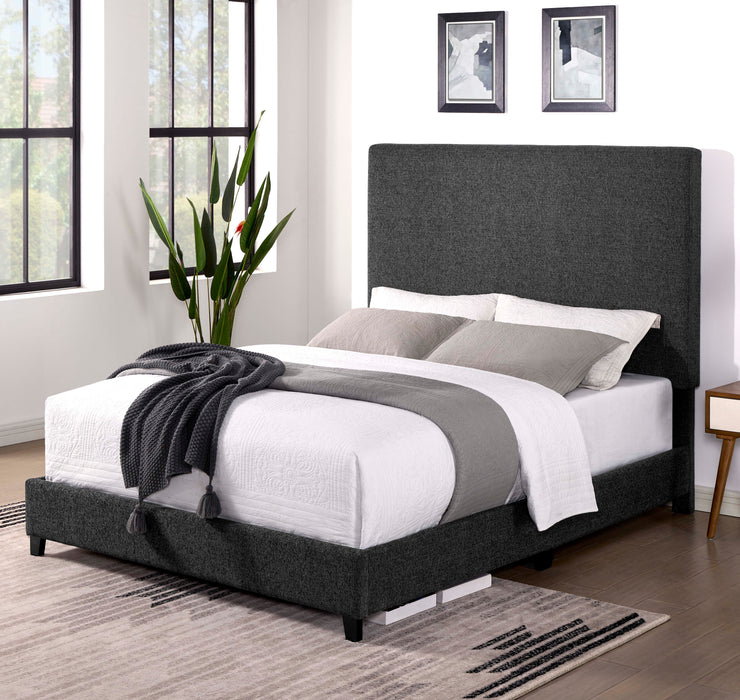 Bridgevine Home Queen Size Charcoal Gray Upholstered Platform Bed