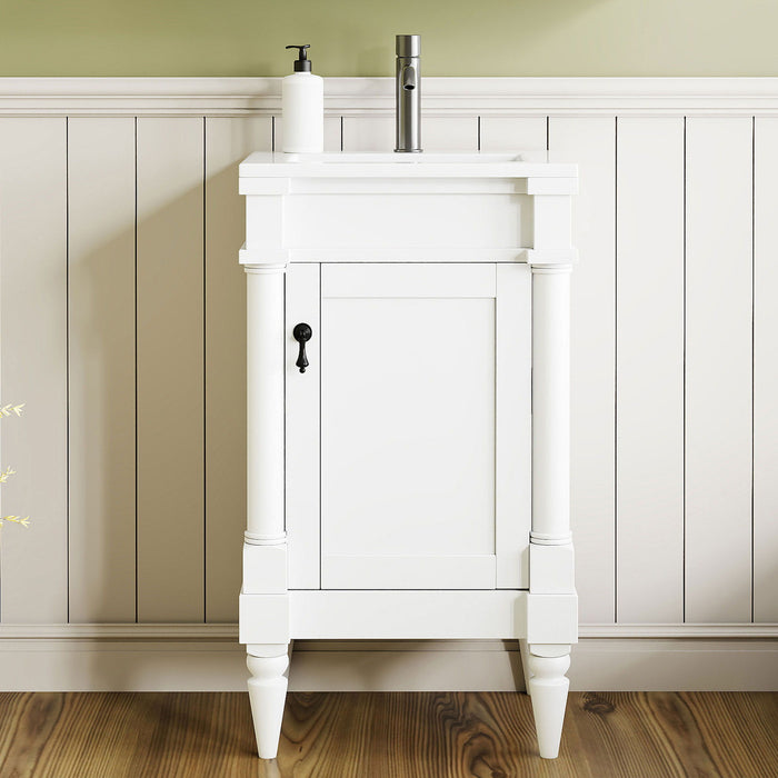 Bathroom Vanity With Sink, Storage Cabinet With Door, Drop In Sink, Compact Freestanding Design