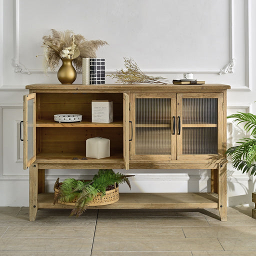 Rectangle Accent Sideboard Cabinet With Storage Shelf, Cabinet For Kitchen - Natural Wood Home Essentials