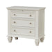 Cottage 3 Drawer Nightstand With Pull Out Tray - Cream White Furniture Max