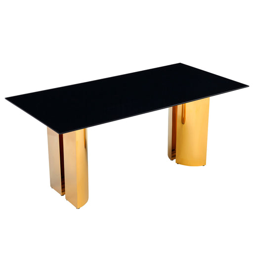 Rectangular Dining Table - Gold / Black Home Essentials