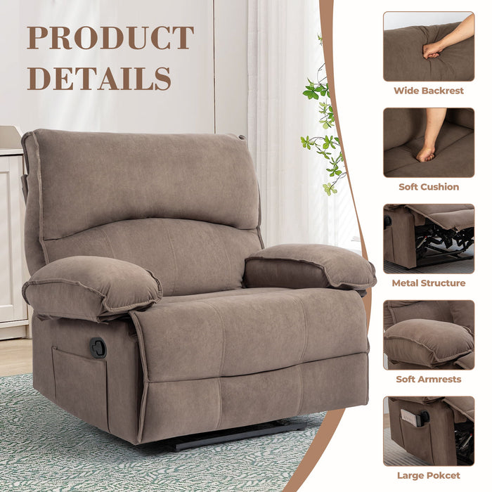 Oversized Manual Recliner Chair Sofa For Living Room