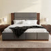 Modern Upholstered Platform Bed With Extended Headboard Hearth and Haven
