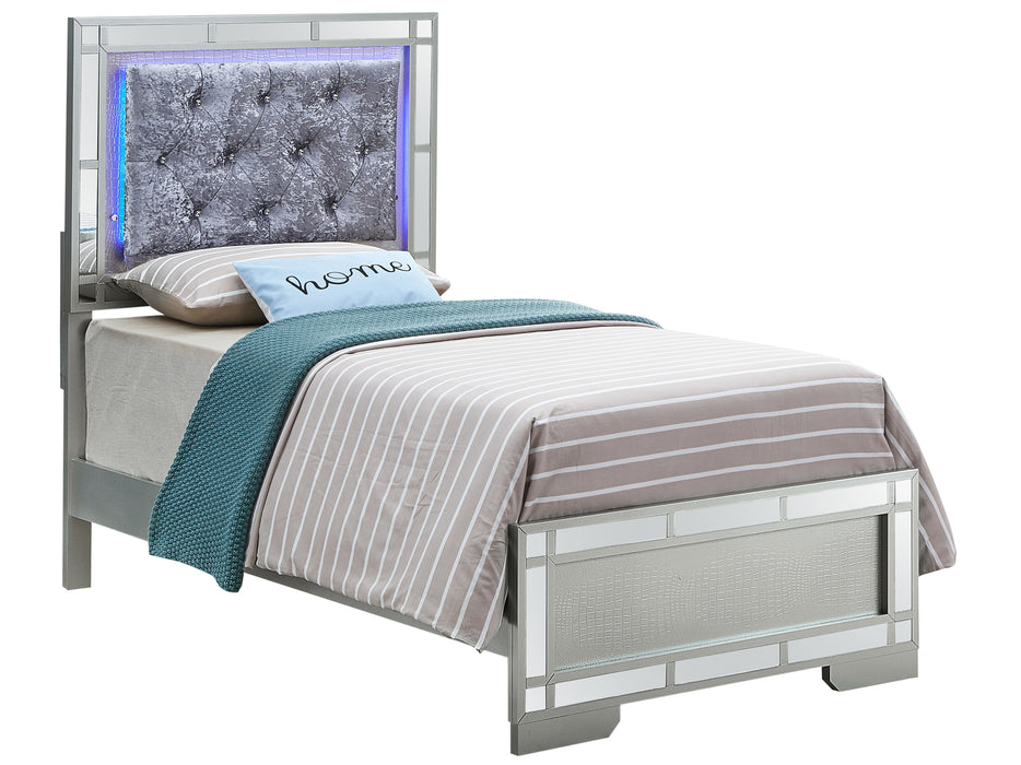 Glory Furniture Madison G6600A - Twin Bed, Silver Champagne