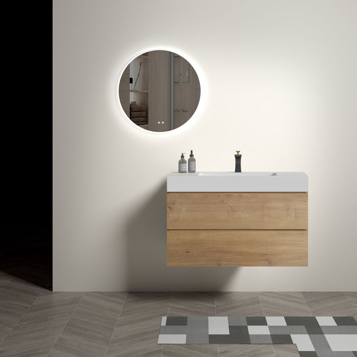 Alice - Bathroom Vanity With Sink, Large Storage Wall Mounted Floating Bathroom Vanity For Modern Bathroom Home Essentials