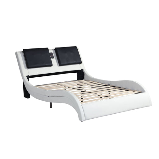 Platform Bed Frame With LED Lighting, tooth Music, Vibration Massage Home Essentials