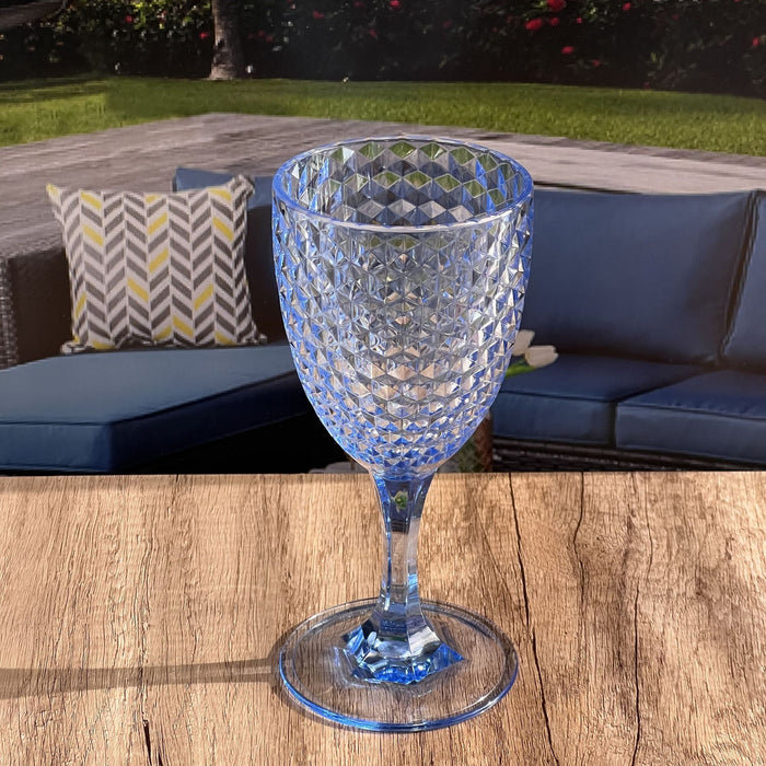 Diamond Cut Plastic Wine Glasses (Set of 4)