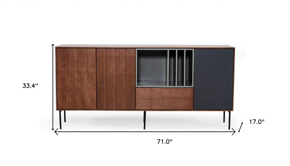 Urban Buffet Server - Warm Brown Gray And Charcoal