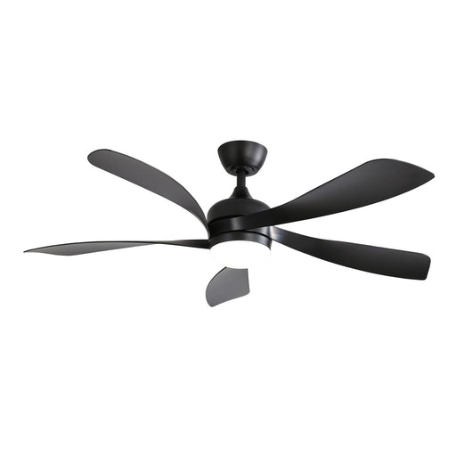 Ceiling Fan With 3 Color Dimmable 5 Blades Remote Control Reversible DC Motor And LED Light - Black Daily Nest