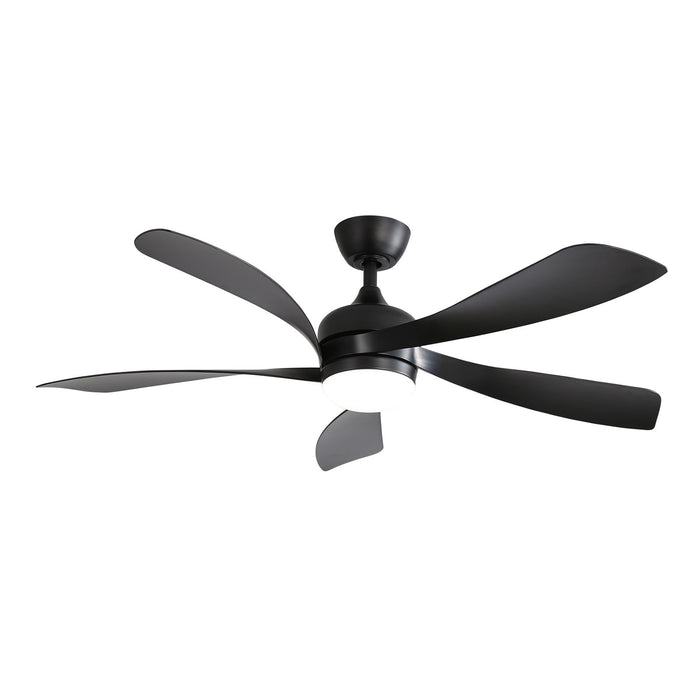 Ceiling Fan With 3 Color Dimmable 5 Blades Remote Control Reversible DC Motor And LED Light - Black