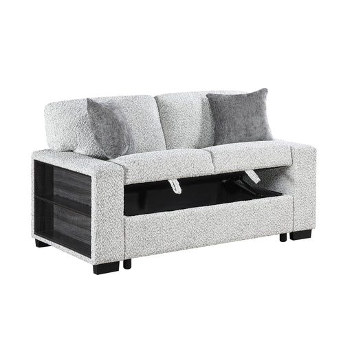 Prato - Loveseat With Storage And USB - Gray Matrix Furniture Group