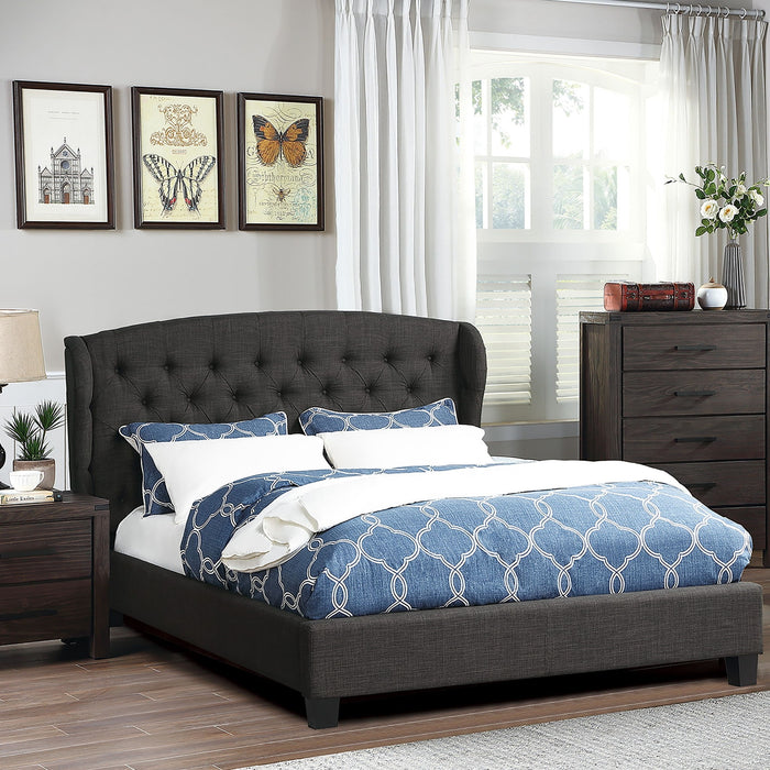 Bed With Adjustable Button Tufted Headboard Home Essentials