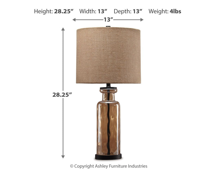 Laurentia - Glass Table Lamp  - Champagne Signature Design by Ashley®