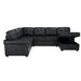 U Shape Sectional Sleeper Sofa With Pull Out Bed And Storage Chaise - Black Home Essentials