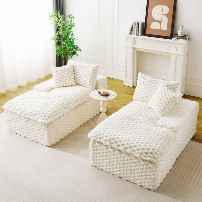 Double Chaise Lounge With Full Compressed Sponge Home Essentials