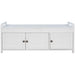 Storage Bench With 3 Shutter-Shaped Doors, Shoe Bench With Removable Cushion And Hidden Storage Space Hearth and Haven