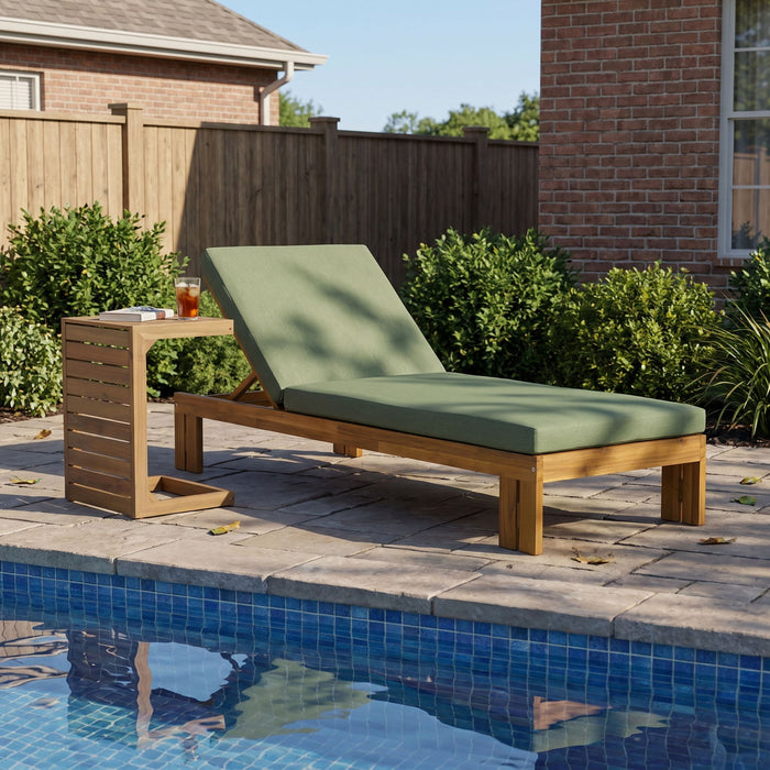 Outdoor Chaise Lounge Set & Side Table, 5 Position Adjustable Patio Recliner Noble House