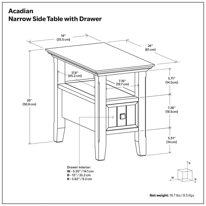 Acadian - End Table With Drawer Simpli-Home