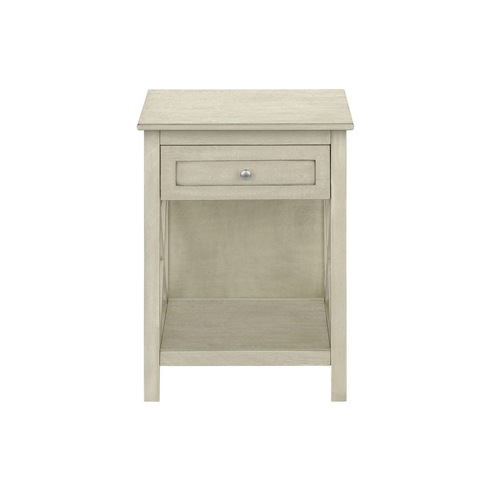 Accent End Table, 2 Tier, Storage Drawer, Transitional Style 8th Street