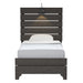 Twin Bed With Integrated Lights - Brown Emerald Home